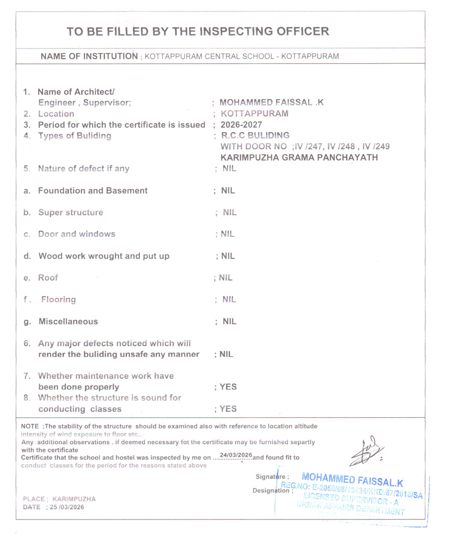 Fitness Certificate